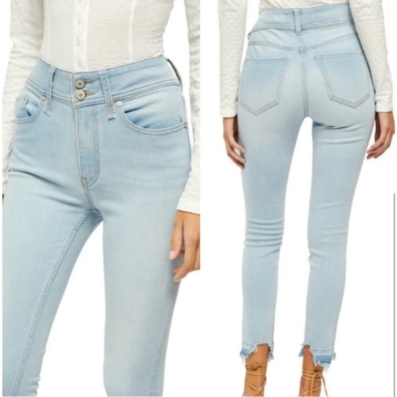 NWT Free People high rise skinny jeans- size 30-raw hem - Picture 2 of 7